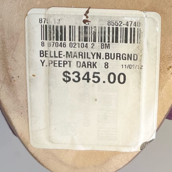 NWT Belle Sigerson Morrison Burgundy Suede Open Toed High Heels !! - Picture 11 of 13